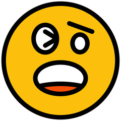 Fototapeta premium worried and nervous face emoji illustration