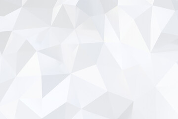 Abstract geometric white and gray color background, polygon, low poly pattern. 3D render...