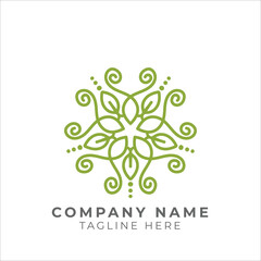 Traditional floral pattern logo design