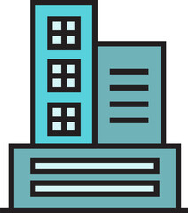 condo and apartment building icon illustration