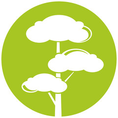 tree icon in circle button illustration