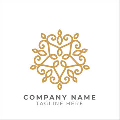 Traditional floral pattern logo design