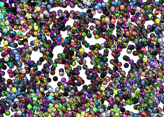 Pattern of colorful christmas candy on white background