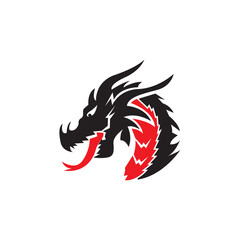 Dragon head icon logo, vector design.