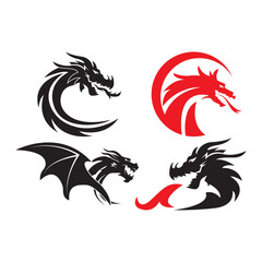 Dragon head icon logo, vector design.