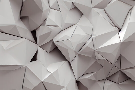3D Wallpaper White Geometrical Pattern