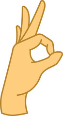 Obraz premium okay hand gesture illustration