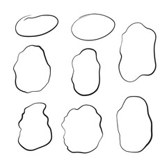 Hand drawn black frames on white background. Hand drawn vector illustration for your design.