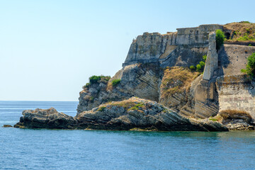 views of the old castle on the island of Corfu