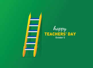 Happy Teacher's day concept vector illustration background. Creative teacher's day vector education concept.