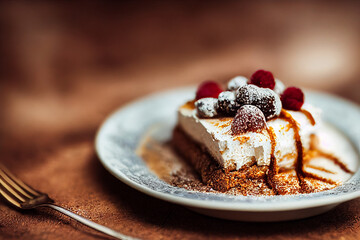 cottage cheese dessert with berries, strawberries, raspberries, blueberries, grapes, fruits, cinnamon, vegan, milk dessert