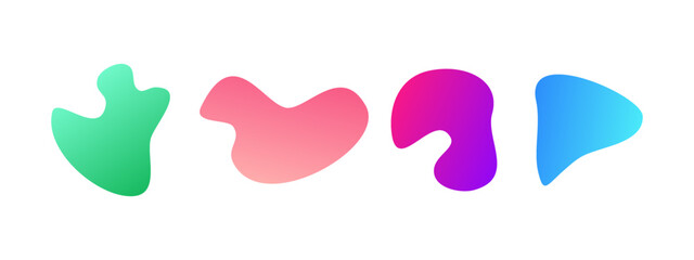 Gradient liquid blob shapes