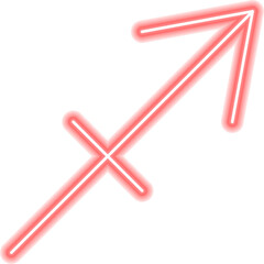 Sagittarius Zodiac Neon Sign. Vector Illustration of Horoscope Promotion.
