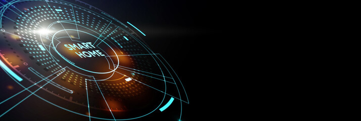 Business, Technology, Internet and network concept. Smart home automation control system. Innovation technology. 3d illustration