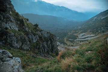 Landscape with mountains (Tatras) from a height