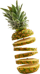 Sliced fresh ripe pineapple