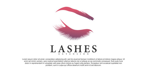 Modern eyelash beauty logo design collection Premium Vektor