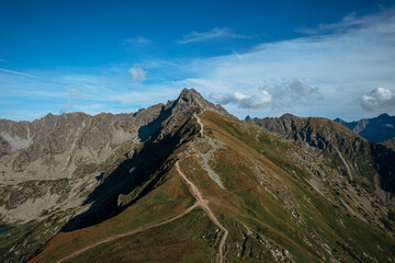 Landscape with mountains (Tatras) from a height