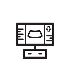 Medical Monitor Icon Vector Illustration 