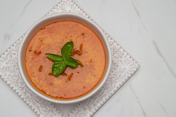 Roasted tomato and red pepper soup