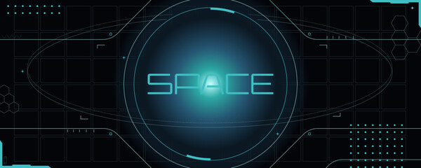 Vector Futuristic Space HUD Graphic Asset Composition