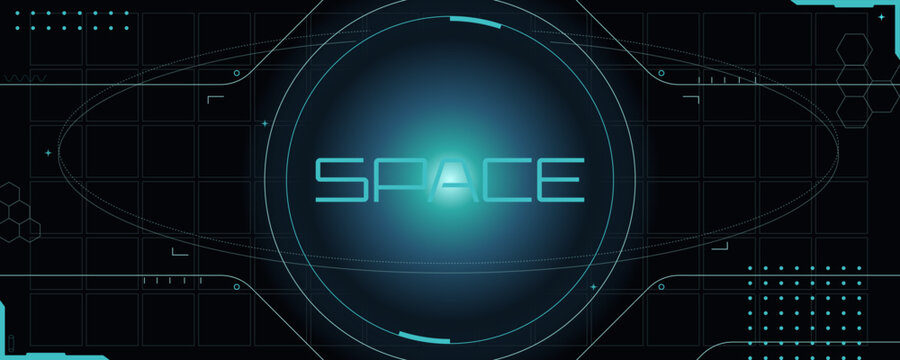 Vector Futuristic Space HUD Graphic Asset Composition