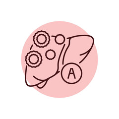 Hepatitis a color line icon. Human diseases.
