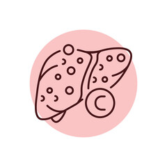 Hepatitis b color line icon. Human diseases.