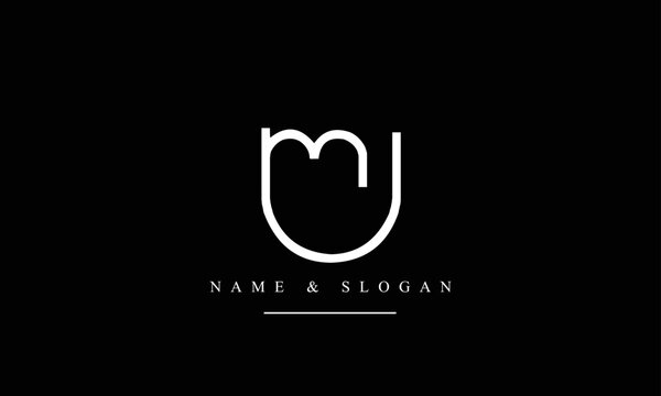 UM, MU, U, M abstract letters logo monogram