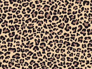 
leopard texture vector seamless trendy animal pattern, yellow background