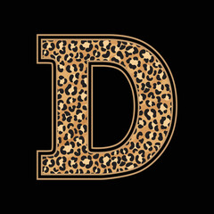 Leopard Alphabets and letter t shirt,sticker,poster,banner,mug,bag design