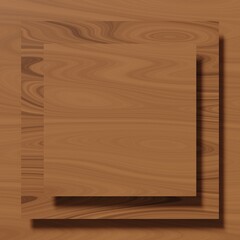 square wooden frame background with empty space for text, 3d render