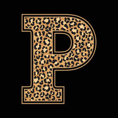 Leopard Alphabets and letter t shirt,sticker,poster,banner,mug,bag design