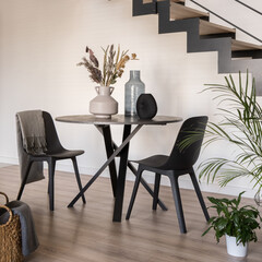 Small dining table with two chairs