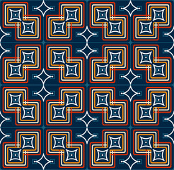 seamless geometric pattern with square and star shapes