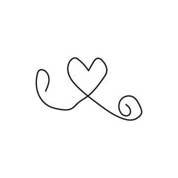 Line squiggles  heart element icon