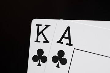 Playing cards ace and king