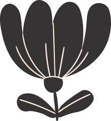  silhouette of abstract modern flower