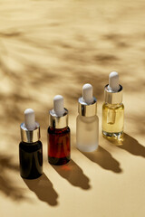 Oils for spa treatment in different glass bottles. - 532013023