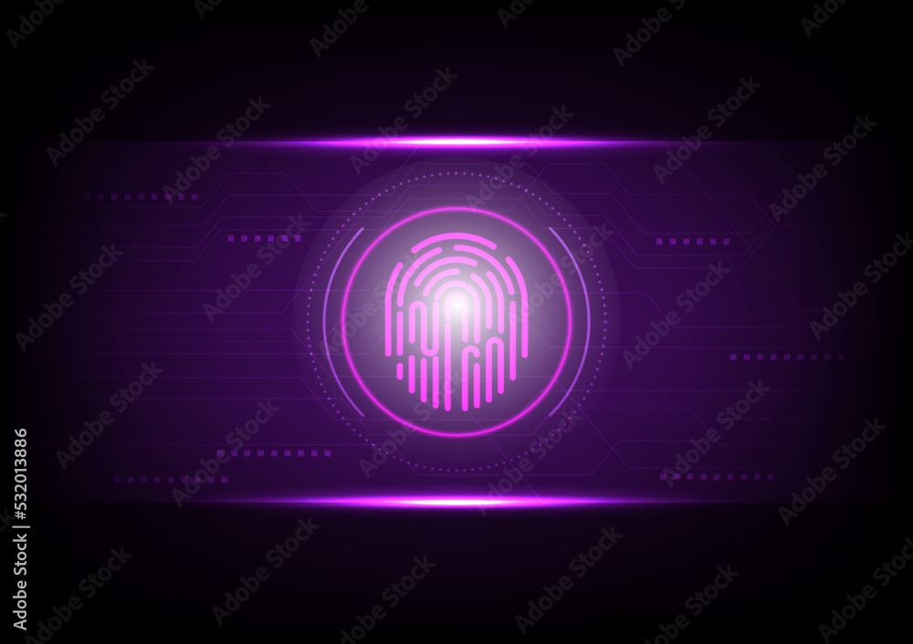 Poster abstract technology background security concept with fingerprint symbol. vector illustration eps10.