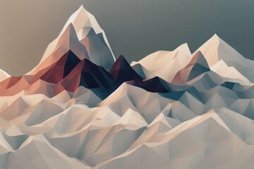 illustration of a landscape, nature background, low poly panorama, polygonal, texture, minimal pattern