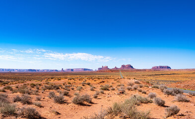 Panoramic overlook of the Monument Valley.