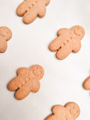 Close up of gingerbreads on the table,Christmas delicious cookies