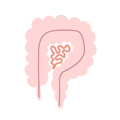 The human intestine. Gastroenterologist. Vector illustration in a flat style.