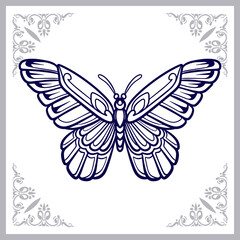 Beautiful butterfly mandala arts. isolated on white background