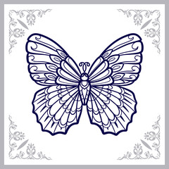 Beautiful butterfly mandala arts. isolated on white background