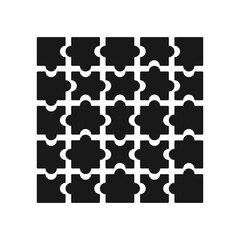 Complate puzzle game pieces on white background. Puzzle game icon vector