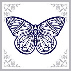 Beautiful butterfly mandala arts. isolated on white background