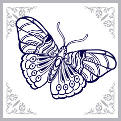 Beautiful butterfly mandala arts. isolated on white background