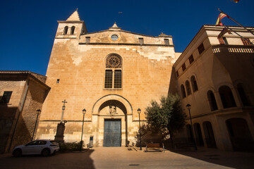 Fototapeta na wymiar Manacor, Palma de Mallorca - Spain - September 15, 2022. Convent San Vicente Ferrer This convent of Manacor was founded after the authorization signed by Philip II in 1576